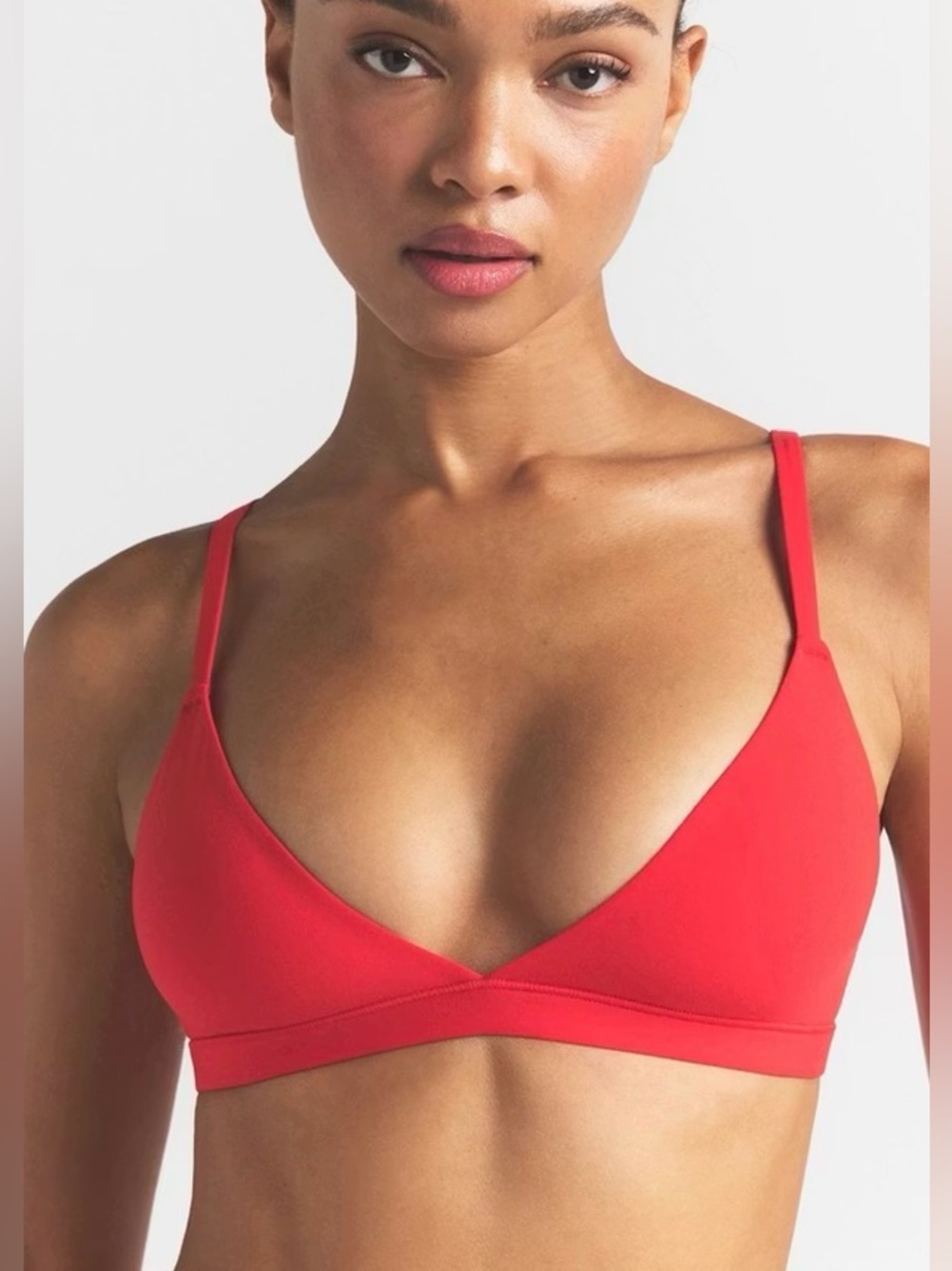 SKIMS Fits Everybody Triangle Crossover Bralette Neon Coral Ultra Soft Size 2X